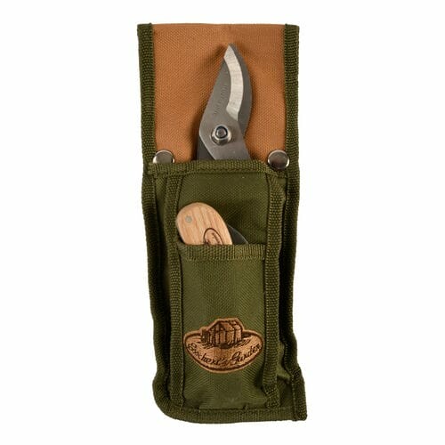 Záhradné náradie v puzdre (nôž, nožnice), drevená rukoväť, darčekové balenie|Esschert Design