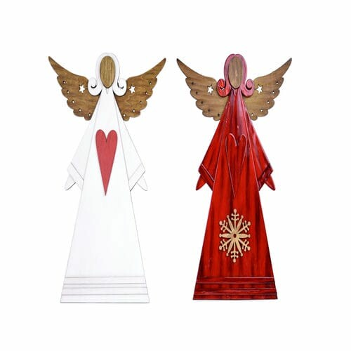 Angel Curl, red/white, 19x27.5x2cm, package contains 2 pieces!|Ego Dekor
