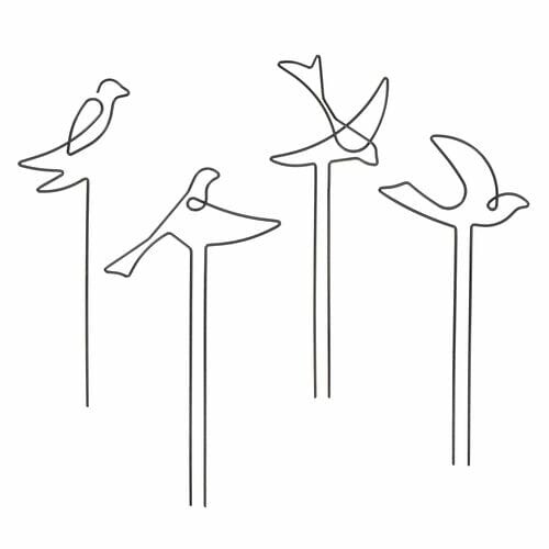 Podpora pro květiny BIRD, 38cm, balení obsahuje 4 kusy!|Esschert Design