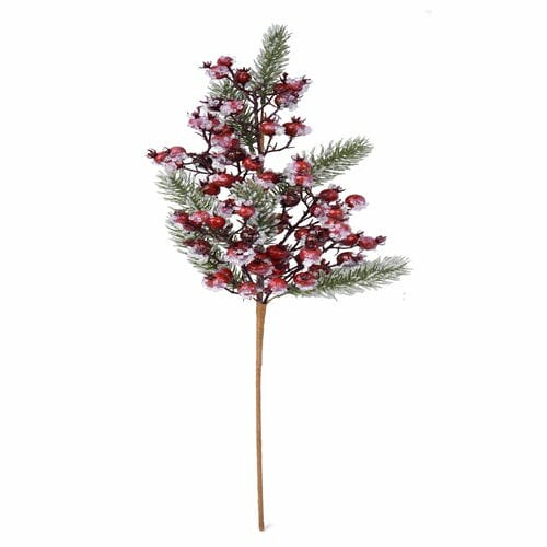 Branch with decorative frozen fruits, red/green, 20x60x10cm, pc|Ego Dekor