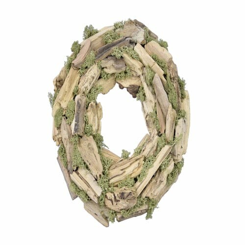 Wreath WOOD and MOSS, green/natural, 26x6x26cm, pc|Ego Dekor