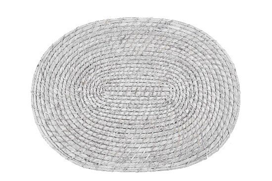 Oval placemat 39x39, white washed (SALE)|Van Der Leeden 1915