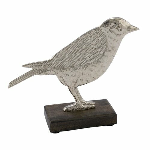 Decoration on the plinth Blackbird, silver, 15x5x11.3cm (SALE)|Ego Dekor
