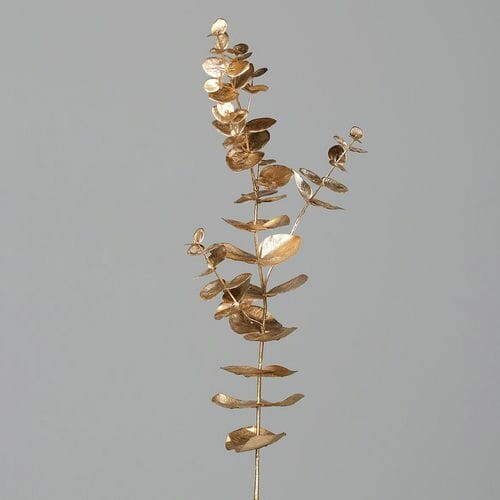 Eucalyptus artificial plant/flower, gold, 73cm|Ego Dekor
