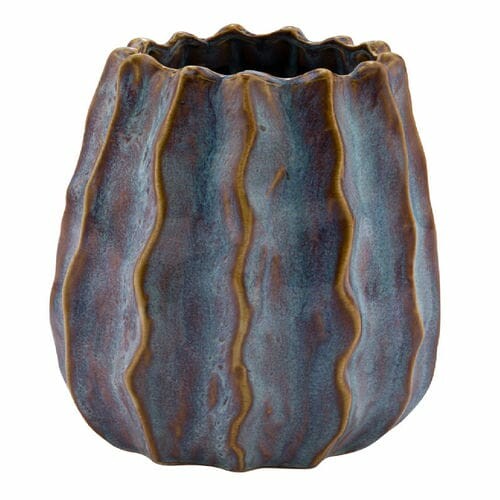 Váza No Limit, keramika, modrá / hnedá, 13x13x22cm (DOPREDAJ)|Ego Dekor