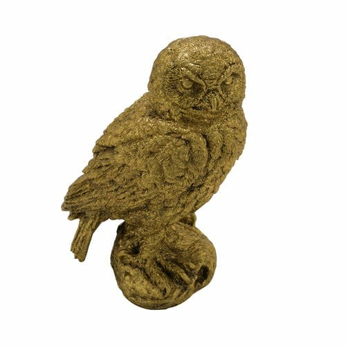 Owl decoration, gold with antique patina 12x9.5x19cm *|Ego Dekor