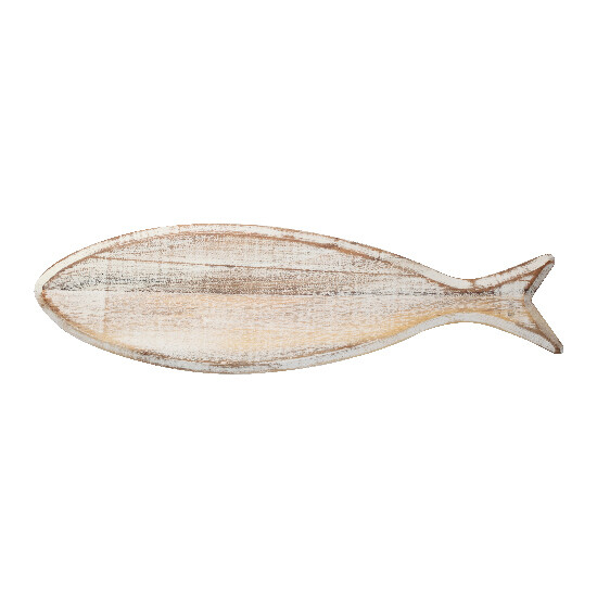 Cutting board Ryba OCEAN, 50x14x1.5cm, rustic acacia, white patina|TaG WoodWare