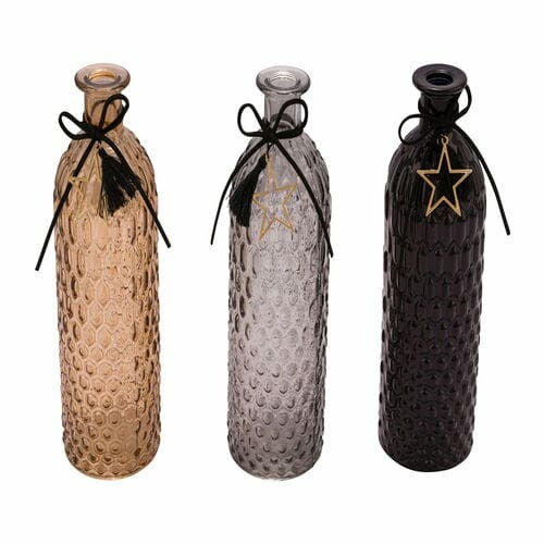 Vase/Bottle with Honey star, diameter 8.5/x24.5cm, package contains 3 pieces!|Ego Dekor