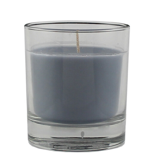 Candle in glass SILEA, dia. 9cm, grey|dark|Ego Dekor