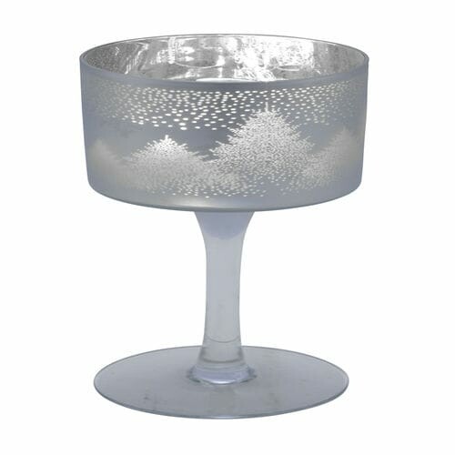Glass cup Trees, silver, 9x25cm * (SALE)|Ego Dekor