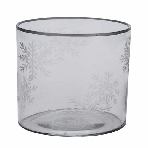 Świecznik typu tealight z kryształkami lodu, 14x14x18cm * (WYPRZEDAŻ)|Ego Dekor