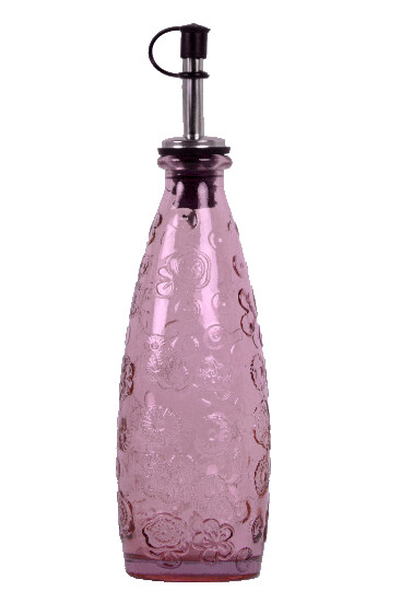Lahev z recyklovaného skla s nálevkou "FLORA", růžová, 0,3 L (DOPRODEJ) (balení obsahuje 1ks)|Vidrios San Miguel|Recycled Glass