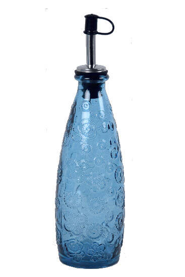 Lahev z recyklovaného skla s nálevkou "FLORA", modrá, 0,3 L (DOPRODEJ) (balení obsahuje 1ks)|Vidrios San Miguel|Recycled Glass