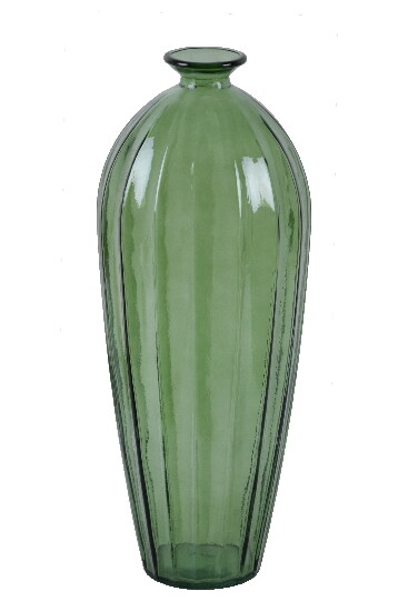 VIDRIOS SAN MIGUEL !RECYCLED GLASS! Váza z recyklovaného skla "ETNICO", 56 cm, zelená (balenie obsahuje 1ks)