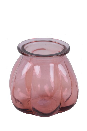 VIDRIOS SAN MIGUEL !RECYCLED GLASS! Váza z recyklovaného skla "TANGERINE", 16 cm, ružová (balenie obsahuje 1ks)