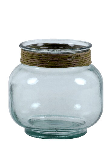 Recycled glass vase with wrap "HURRICANE", 18 cm (package includes 1 pc)|Vidrios San Miguel|Recycled Glass