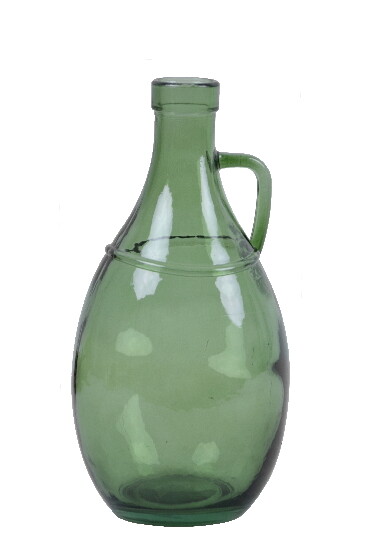 VIDRIOS SAN MIGUEL !RECYCLED GLASS! Váza z recyklovaného skla s uchom, 26 cm, zelená (balenie obsahuje 1ks)