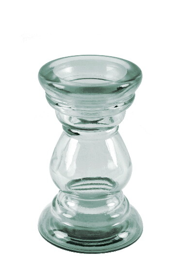 VIDRIOS SAN MIGUEL !RECYCLED GLASS! Svietnik z recyklovaného skla, "PARTY LIGHT", v.19,5 cm, priehľadná (DOPREDAJ POSLEDNÝCH KÚSKOV) (balenie obsahuje 1ks)