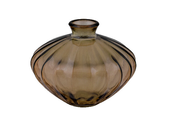 VIDRIOS SAN MIGUEL !RECYCLED GLASS! Váza z recyklovaného skla "ETNICO", 14 cm, dymová (balenie obsahuje 1ks)