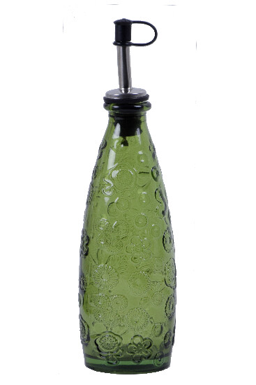 Lahev z recyklovaného skla s nálevkou "FLORA", zelená, 0,3 L (DOPRODEJ) (balení obsahuje 1ks)|Vidrios San Miguel|Recycled Glass