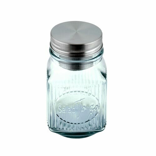 Salad jar with lid "TO GO", 0.8L clear (package includes 1 pc)|Vidrios San Miguel|Recycled Glass