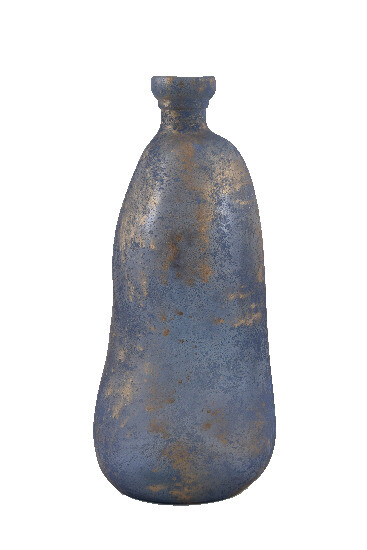 Wazon ze szkła z recyklingu „SIMPICITY”, 51 cm niebiesko-złota patyna (opakowanie zawiera 1 szt.)|Vidrios San Miguel|Szkło z recyklingu