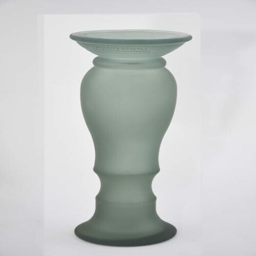 Candlestick|vase 30cm, ABRIL, green matte|Vidrios San Miguel|Recycled Glass
