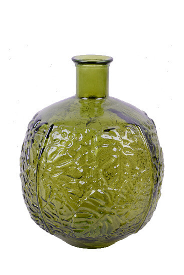 VIDRIOS SAN MIGUEL !RECYCLED GLASS! Váza z recyklovaného skla "JUNGLA", 44 cm (balenie obsahuje 1ks) (DOPREDAJ POSLEDNÝCH KÚSKOV)