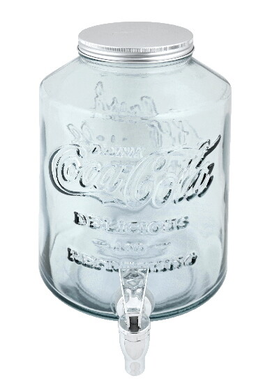 Barel nápojový z recyklovaného skla "COCA COLA" !LIMITOVANÁ EDICE! 5L, čirá (balení obsahuje 1ks)|Vidrios San Miguel|Recycled Glass