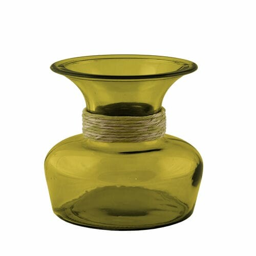 VIDRIOS SAN MIGUEL !RECYCLED GLASS! Váza s omotávkou CHICAGO, 1,25L, žltá (balenie obsahuje 1ks)