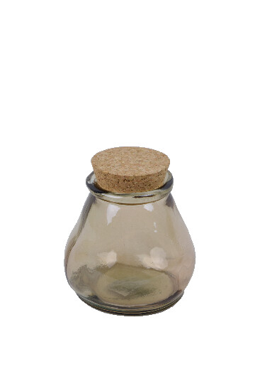 Recycled glass jar with cork "SAC", 0.38L bottle brown (pack contains 1 pc)|Vidrios San Miguel|Recycled Glass