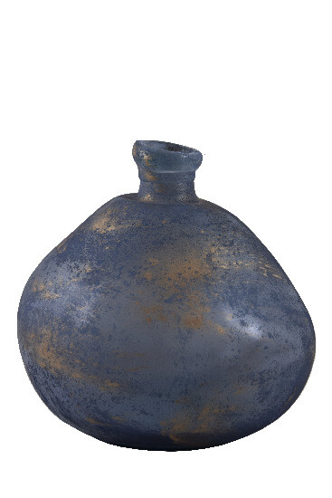 Wazon ze szkła z recyklingu „SIMPLICITY”, 33 cm niebiesko-złota patyna (opakowanie zawiera 1 sztukę)|Vidrios San Miguel|Szkło z recyklingu