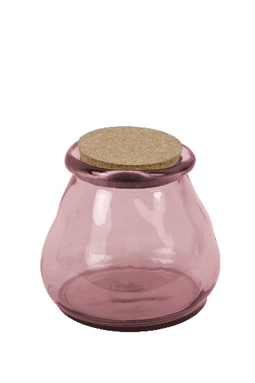 Recycled glass jar with cork 