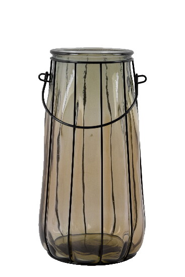 Lucerna/ECO Váza z recyklovaného skla "LAMP", 37 cm lahvově hnědá (balení obsahuje 1ks) (DOPRODEJ)|Vidrios San Miguel|Recycled Glass