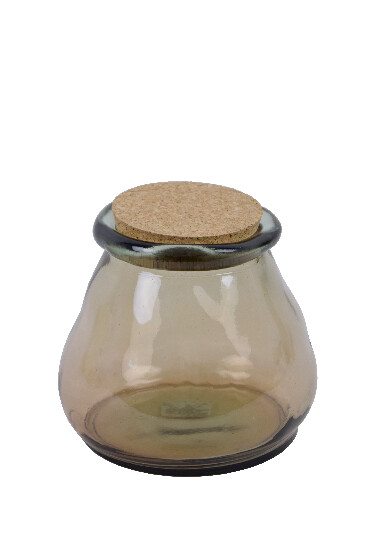 VIDRIOS SAN MIGUEL !RECYCLED GLASS! Poháre z recyklovaného skla s korkovým uzáverom "SAC", 1,5L fľaškovo hnedá (balenie obsahuje 1ks)