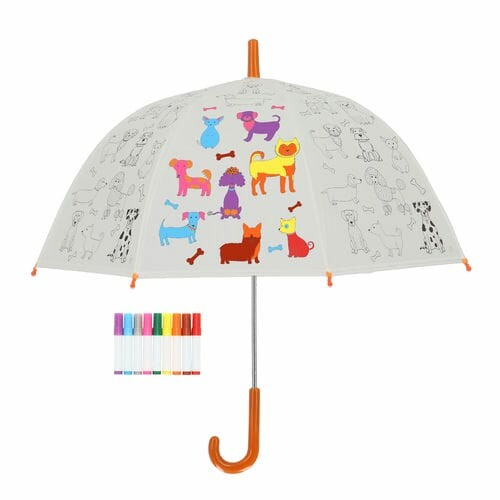 Deštník dětský DOGS + fixy, PIY - k vybarvení, pr.70x69cm|Esschert Design