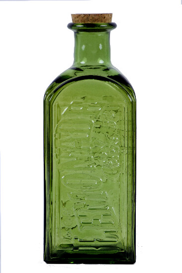 ECO Fľaša z recyklovaného skla na limonádu s korkovým uzáverom 2 L, olivovo zelená, 12x29 cm (balenie obsahuje 1ks)|Ego Dekor