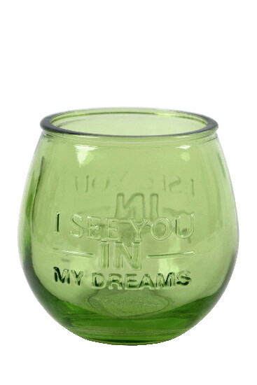 ECO Sklenice z recyklovaného skla "I SEE YOU", zelená Acid|Ego Dekor