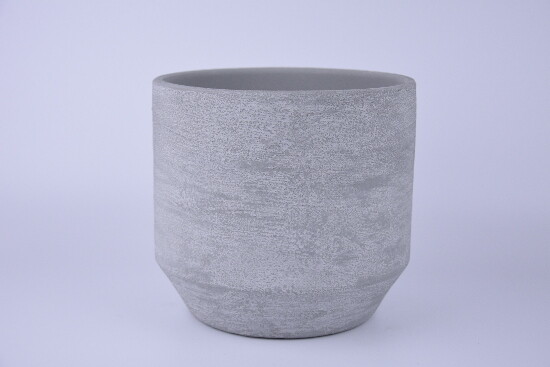 Obal na květináč keramický PORTO, pr.20x18cm, sv. šedá|LIGHT GREY|Ego Dekor