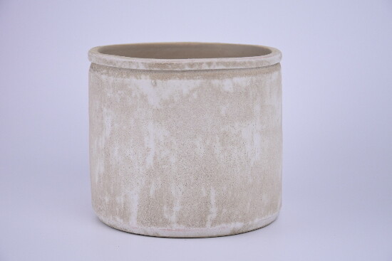 Ceramiczna osłona na doniczkę EVORA o średnicy 16x14cm, szara|ROCK GOLD|Ego Dekor