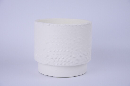 Osłonka na doniczkę ceramiczną LEIRIA o średnicy 17x15cm, kremowa|KREMOWA|Ego Dekor