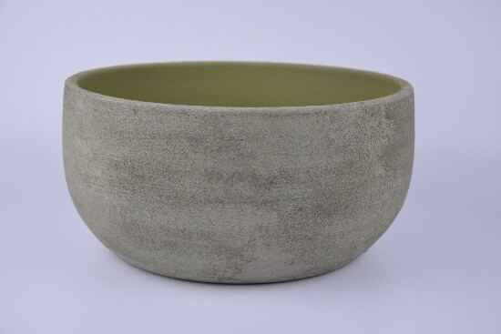 Miska/Pokrywa na doniczkę ceramiczną BRAGA średnica 28x13cm, kolor zielony|CEMENTE GREEN|Ego Dekor