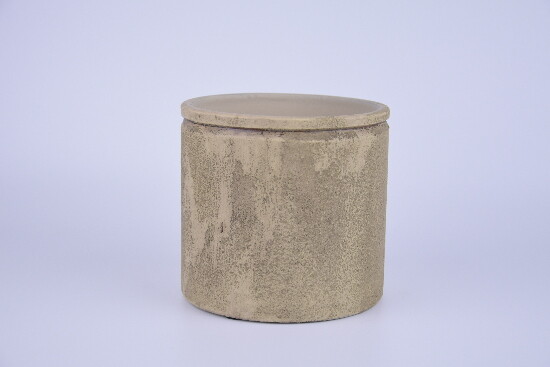 Ceramiczna osłona na doniczkę EVORA o średnicy 14x13cm, camel|CAMEL|Ego Dekor
