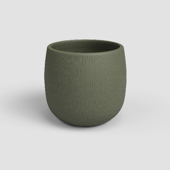 Doniczka AURA, 25 cm, ceramiczna, zielona|OLIVE GREEN|Artevasi