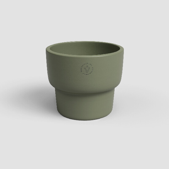 Doniczka ECHO, 17 cm, ceramiczna, zielona|OLIVE GREEN|Artevasi