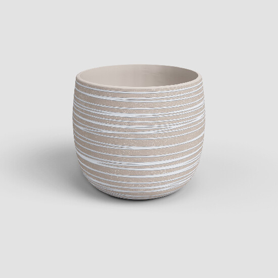 Doniczka DÓRIS, 16 cm, ceramiczna, kremowa|KREMOWA|Artevasi