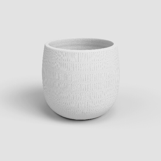 Doniczka AURA, 20 cm, ceramiczna, biała|BIAŁY|Artevasi