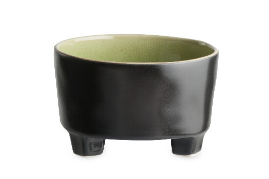 ED Bowl with legs 14cm|0.7L, RIVIERA, black/green|Vert frais|Costa Nova