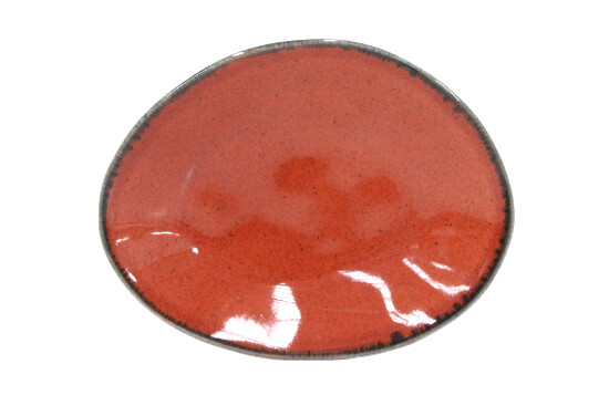 Dessert plate 16 cm, oval, RIVIERA, red (ochre)|Ocra (SALE)|Costa Nova
