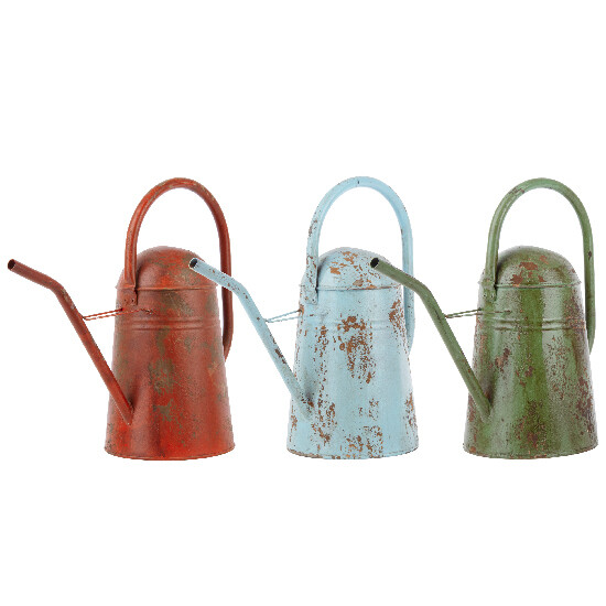 Vintage watering can, red/blue/green with patina, 5L, (SALE)|Esschert Design